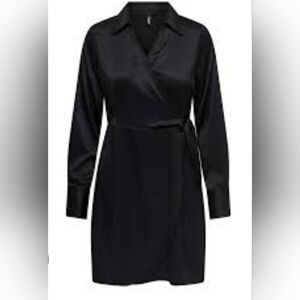 27. NWT - ONLY Elegant Black Faux Wrap Dress